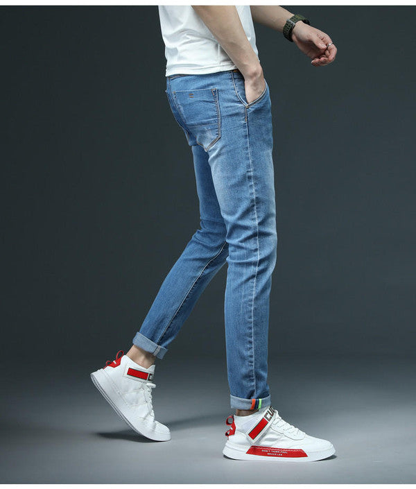 Slim-fit cowboybukser — Gylp- og knaplukning, halvkraftig pasform