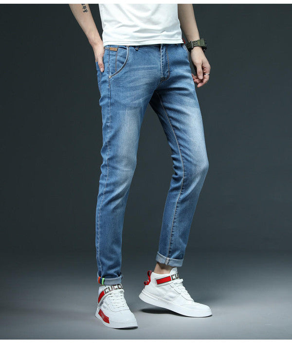 Slim-fit cowboybukser — Gylp- og knaplukning, halvkraftig pasform