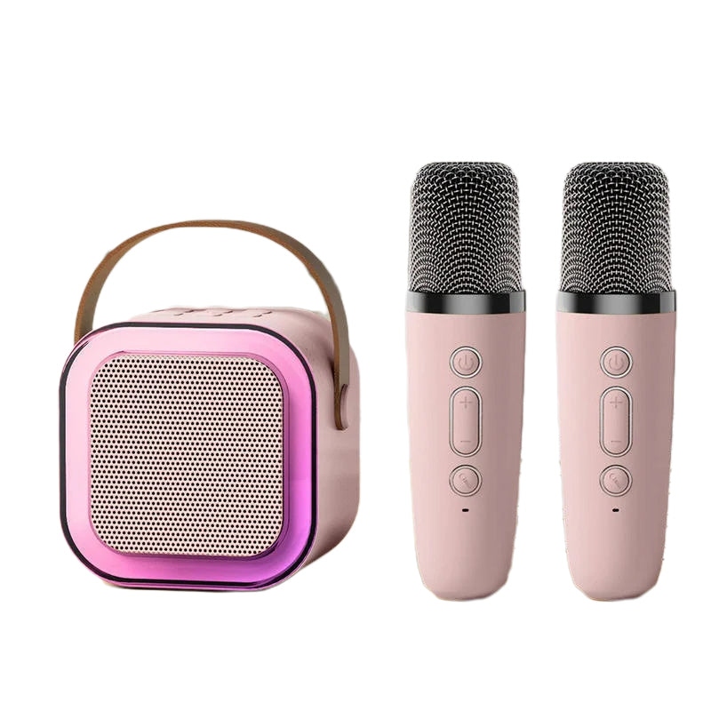 Mini karaoke zařízení — 2 bezdrátové mikrofony, čistý zvuk