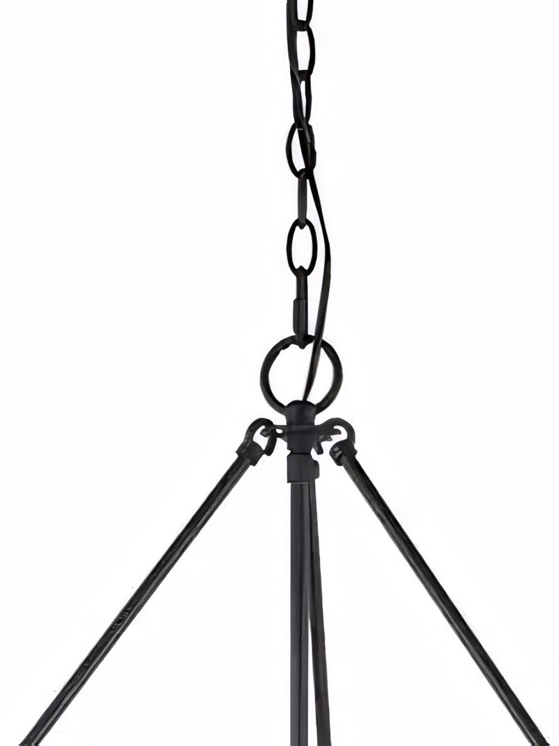 Velara Round Black Drum Pendant Light - Industrial Vintage Style for Dining Room or Living Room | Souliia
