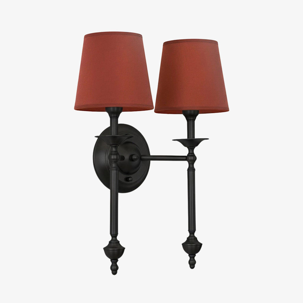 Rowan Fabric Shade Wall Sconce in Antique Copper - Vintage Luxury Light for Interiors | Souliia