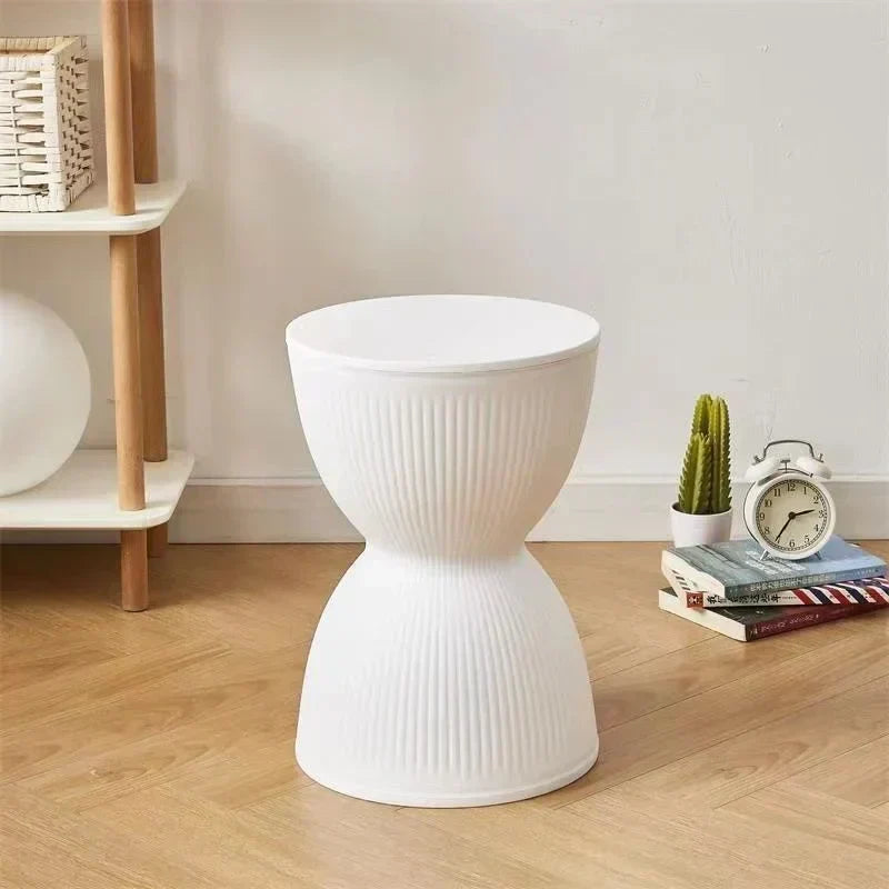 AeroNord Nordic Hourglass Low Plastic Stool — Thickened Construction, Lightweight Profile