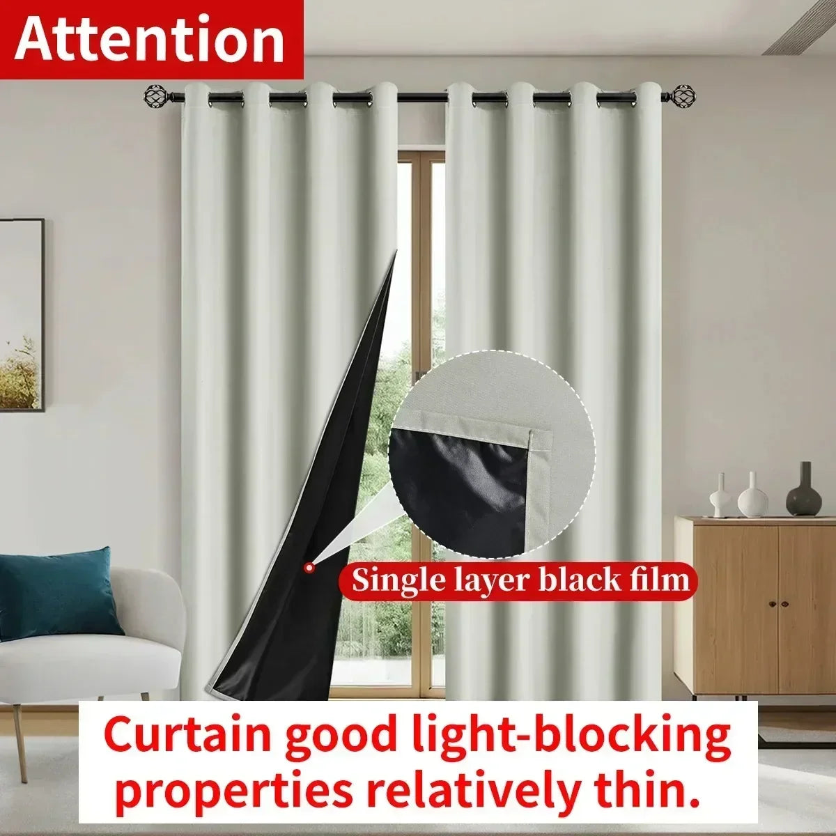 Luxedrape 100% Blackout Draperies — Coated Lining, Temperature Regulating Finish