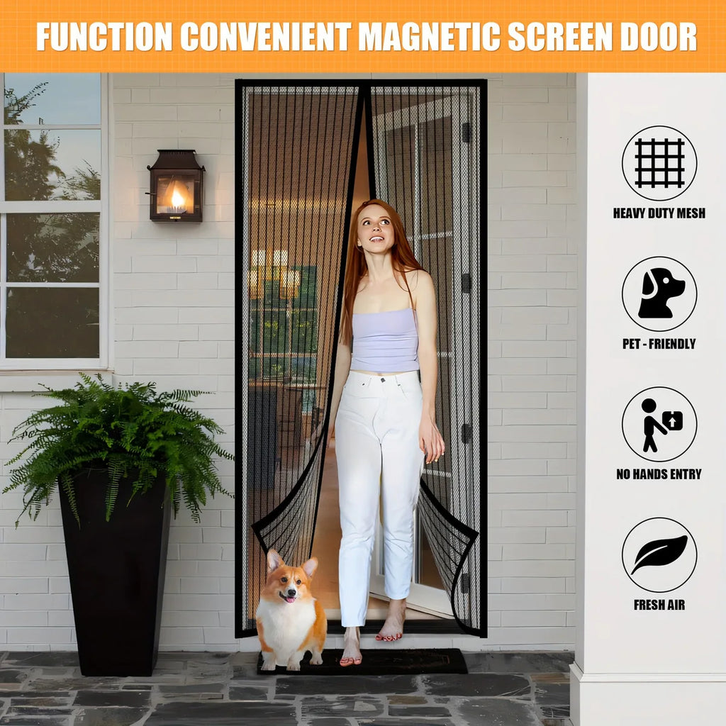 BreezeAura Mosquito Resistant Door Curtain 100x210 Cm Hands-Free