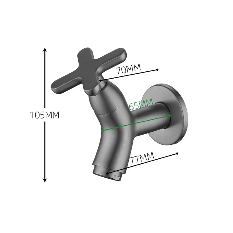 BrassFlow – Wall-Mounted Cold Water Tap in Solid Brass