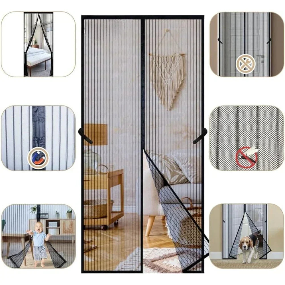 BreezeAura Mosquito Resistant Door Curtain 100x210 Cm Hands-Free