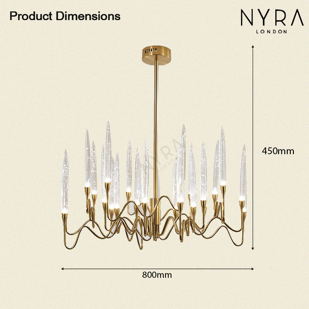 Novara Crystal Candle Chandelier — Gold or Chrome Finish Option