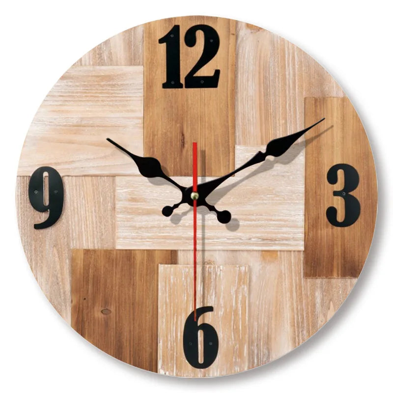Wood Grain Wall Clock with Elegant Timber Finish - Souliia