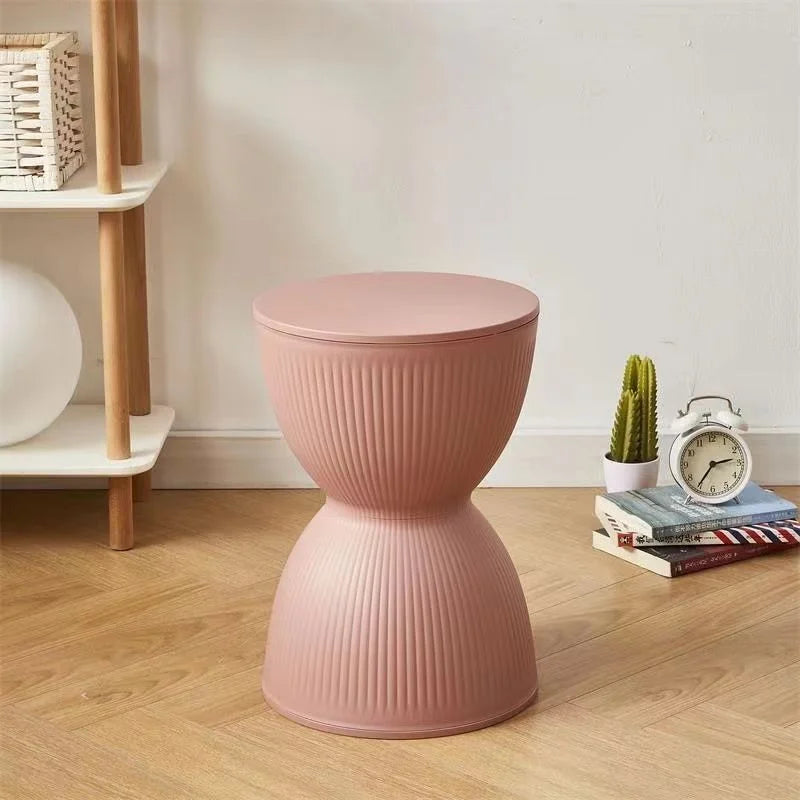 AeroNord Nordic Hourglass Low Plastic Stool — Thickened Construction, Lightweight Profile
