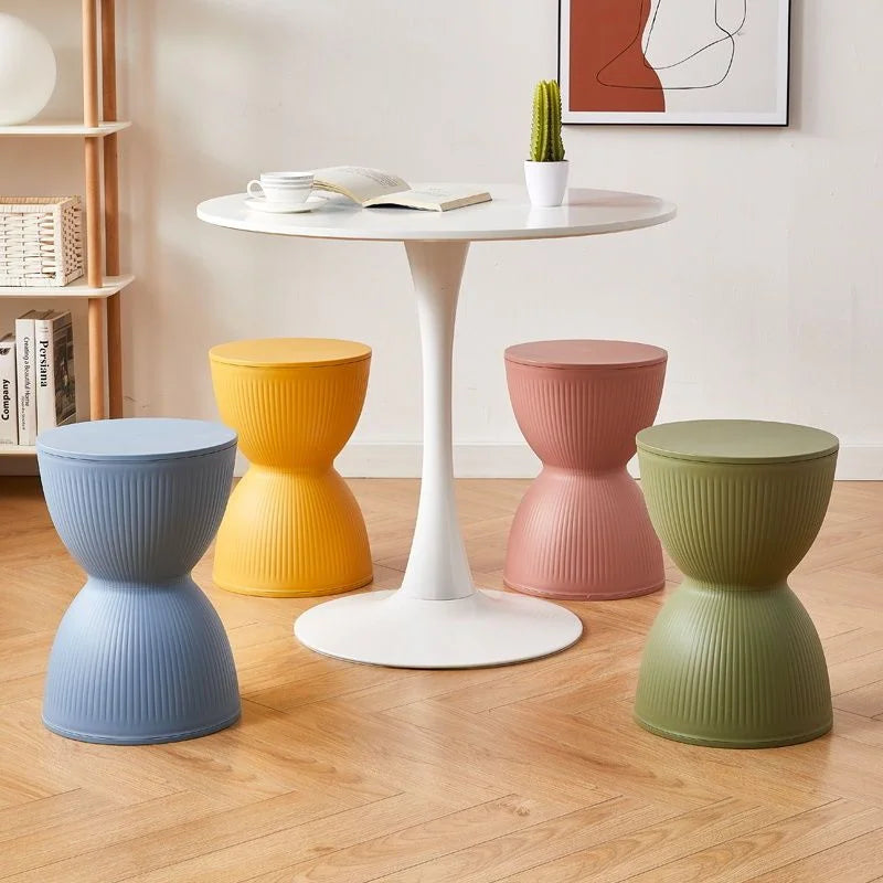 AeroNord Nordic Hourglass Low Plastic Stool — Thickened Construction, Lightweight Profile