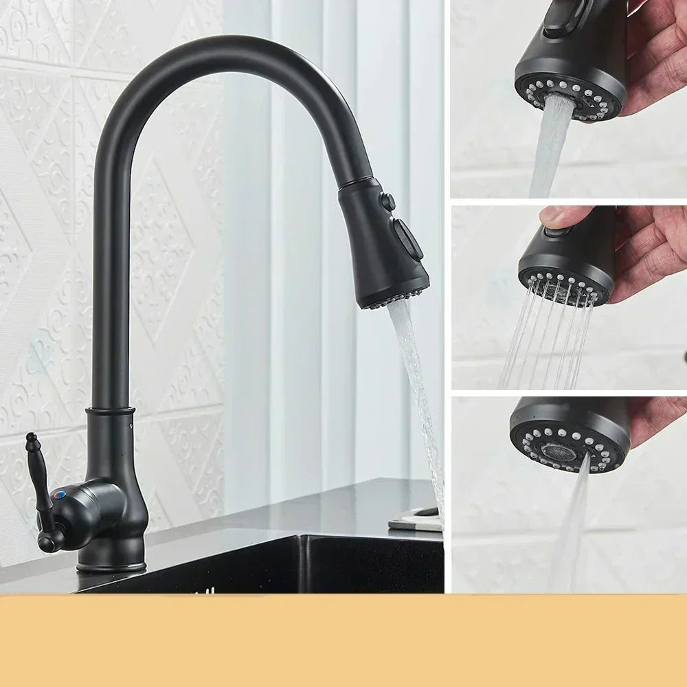 VintageTap Antique Brass Kitchen Tap – Retro Style Mixer Faucet with Swivel Spout