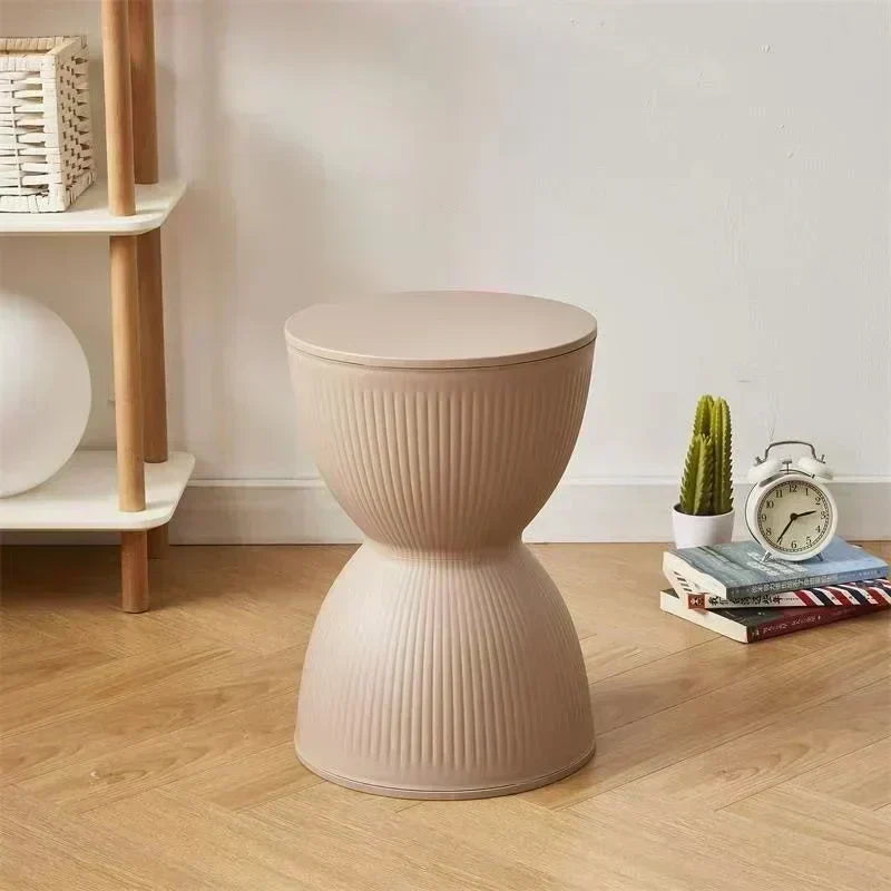 AeroNord Nordic Hourglass Low Plastic Stool — Thickened Construction, Lightweight Profile
