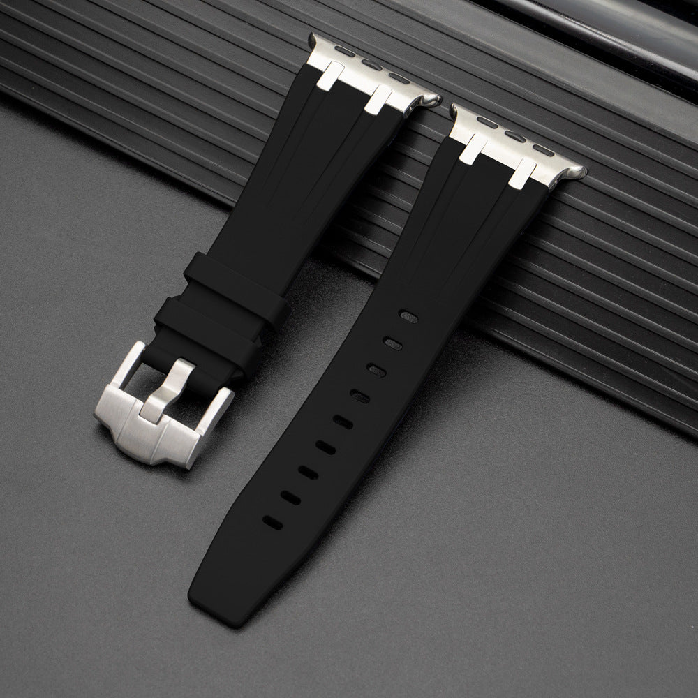 NovaFlex Liquid Silicone Strap for Apple Watch Edition — Polished Metal End Cap