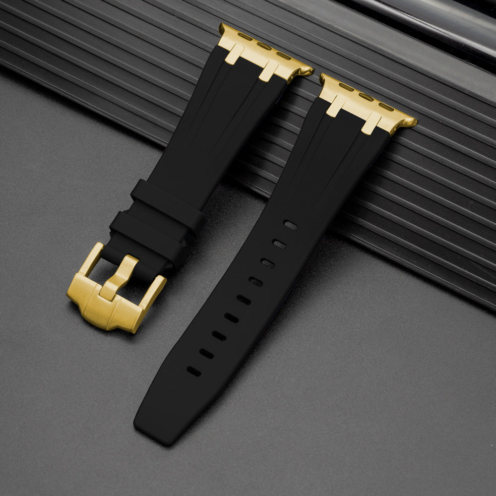 NovaFlex Liquid Silicone Strap for Apple Watch Edition — Polished Metal End Cap