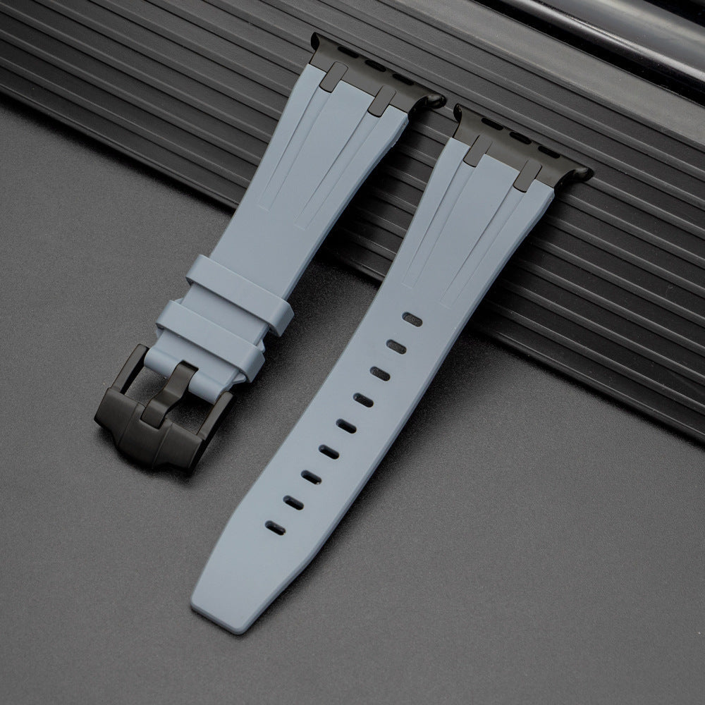NovaFlex Liquid Silicone Strap for Apple Watch Edition — Polished Metal End Cap