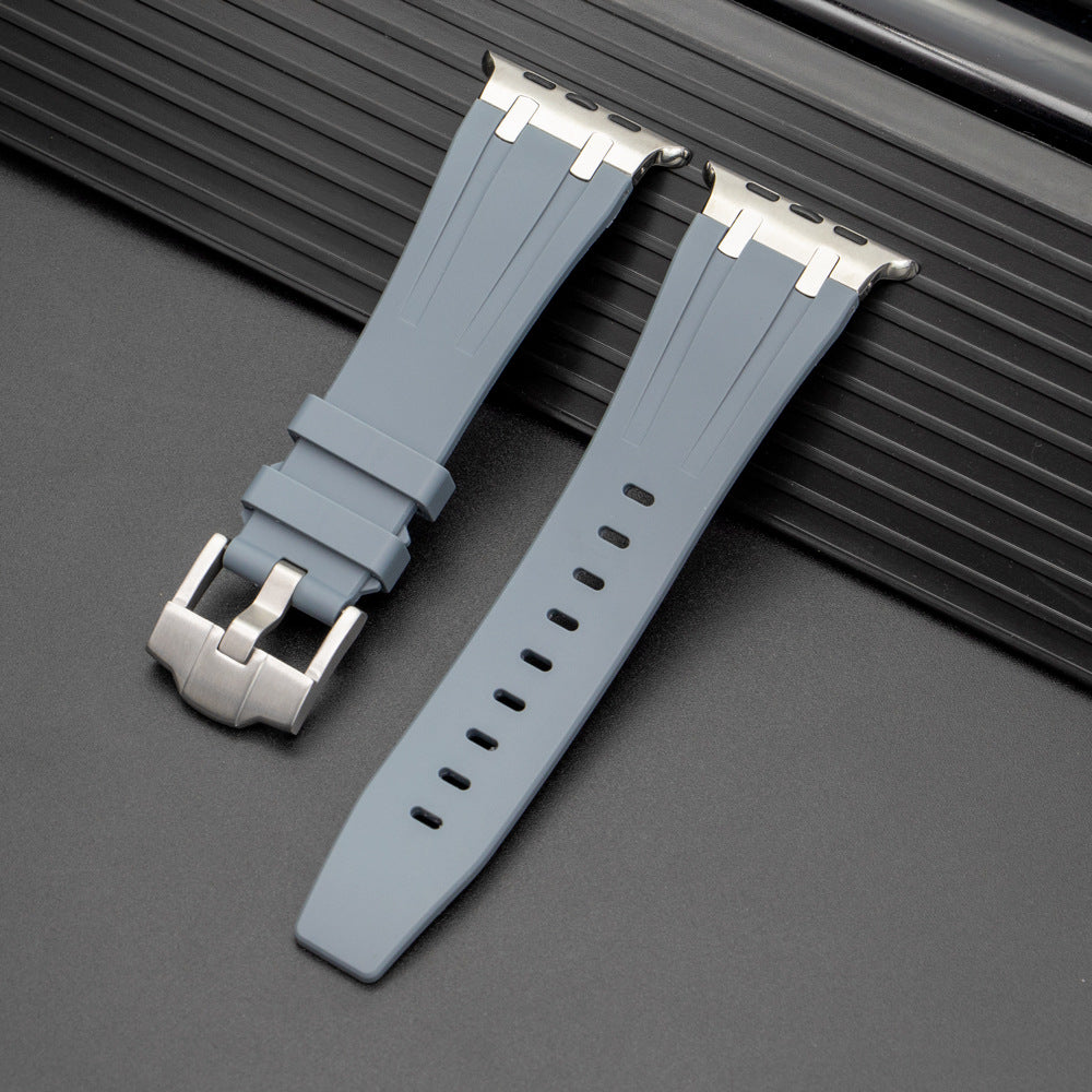 NovaFlex Liquid Silicone Strap for Apple Watch Edition — Polished Metal End Cap
