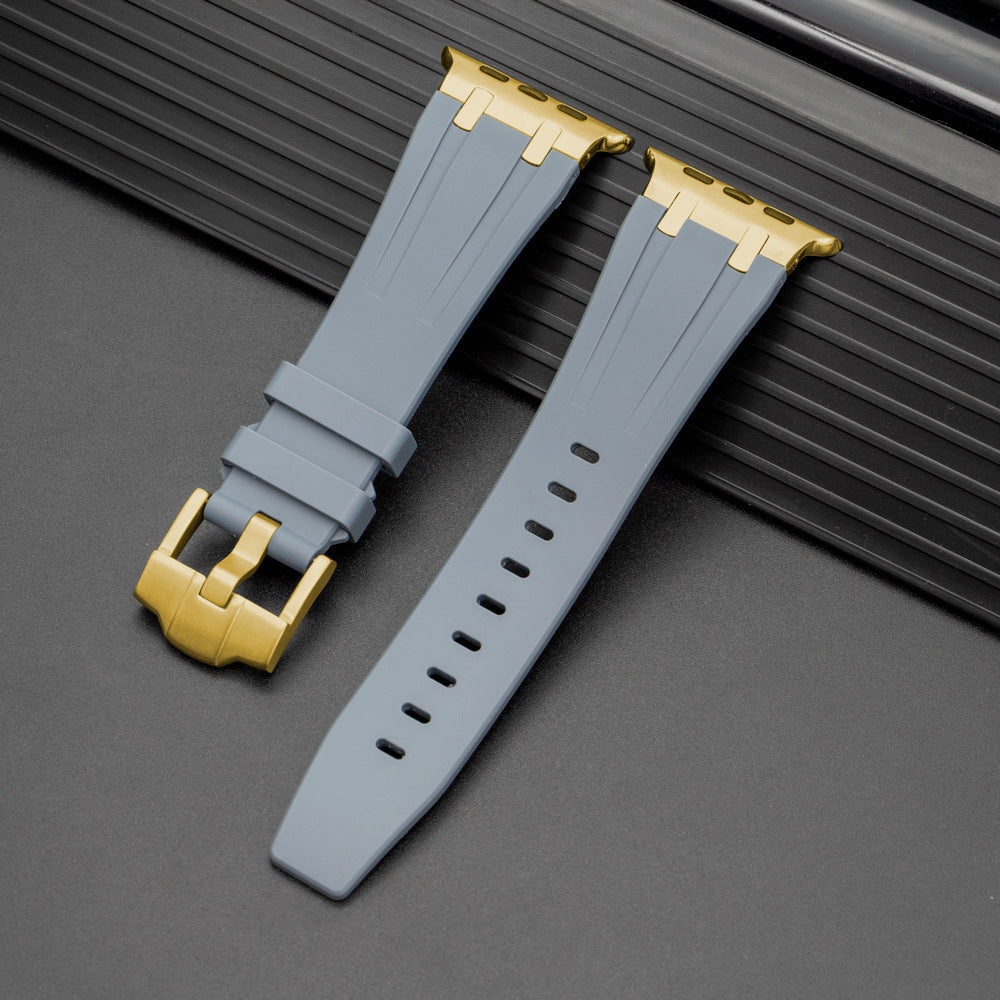 NovaFlex Liquid Silicone Strap for Apple Watch Edition — Polished Metal End Cap