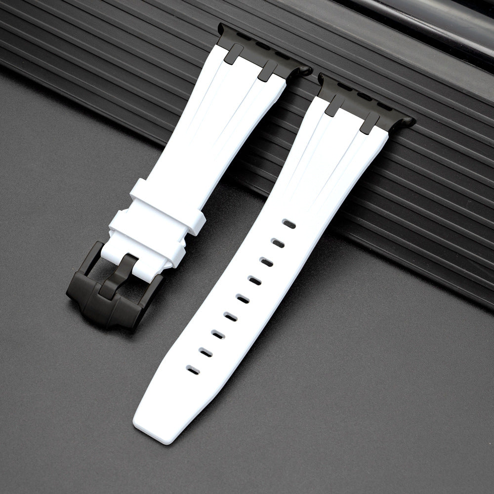 NovaFlex Liquid Silicone Strap for Apple Watch Edition — Polished Metal End Cap