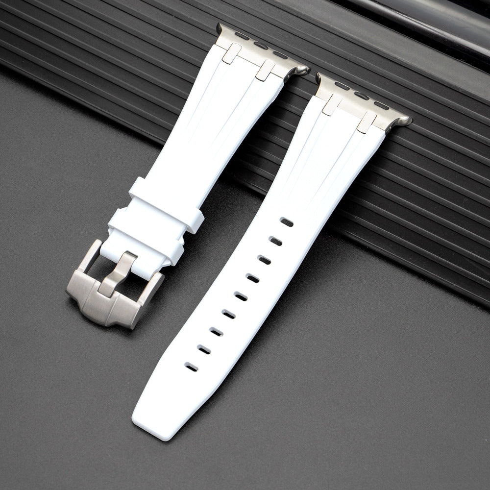NovaFlex Liquid Silicone Strap for Apple Watch Edition — Polished Metal End Cap