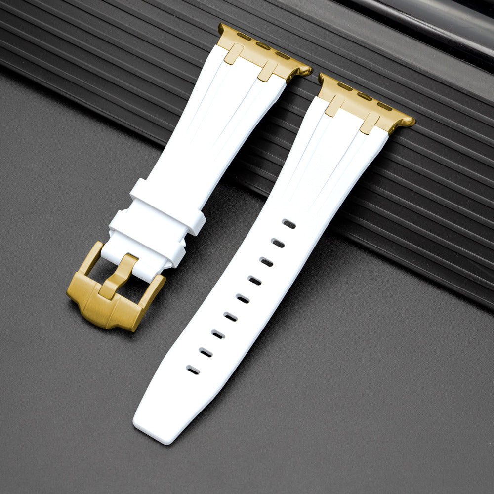 NovaFlex Liquid Silicone Strap for Apple Watch Edition — Polished Metal End Cap