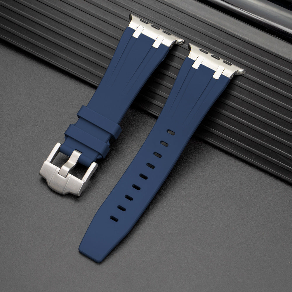 NovaFlex Liquid Silicone Strap for Apple Watch Edition — Polished Metal End Cap