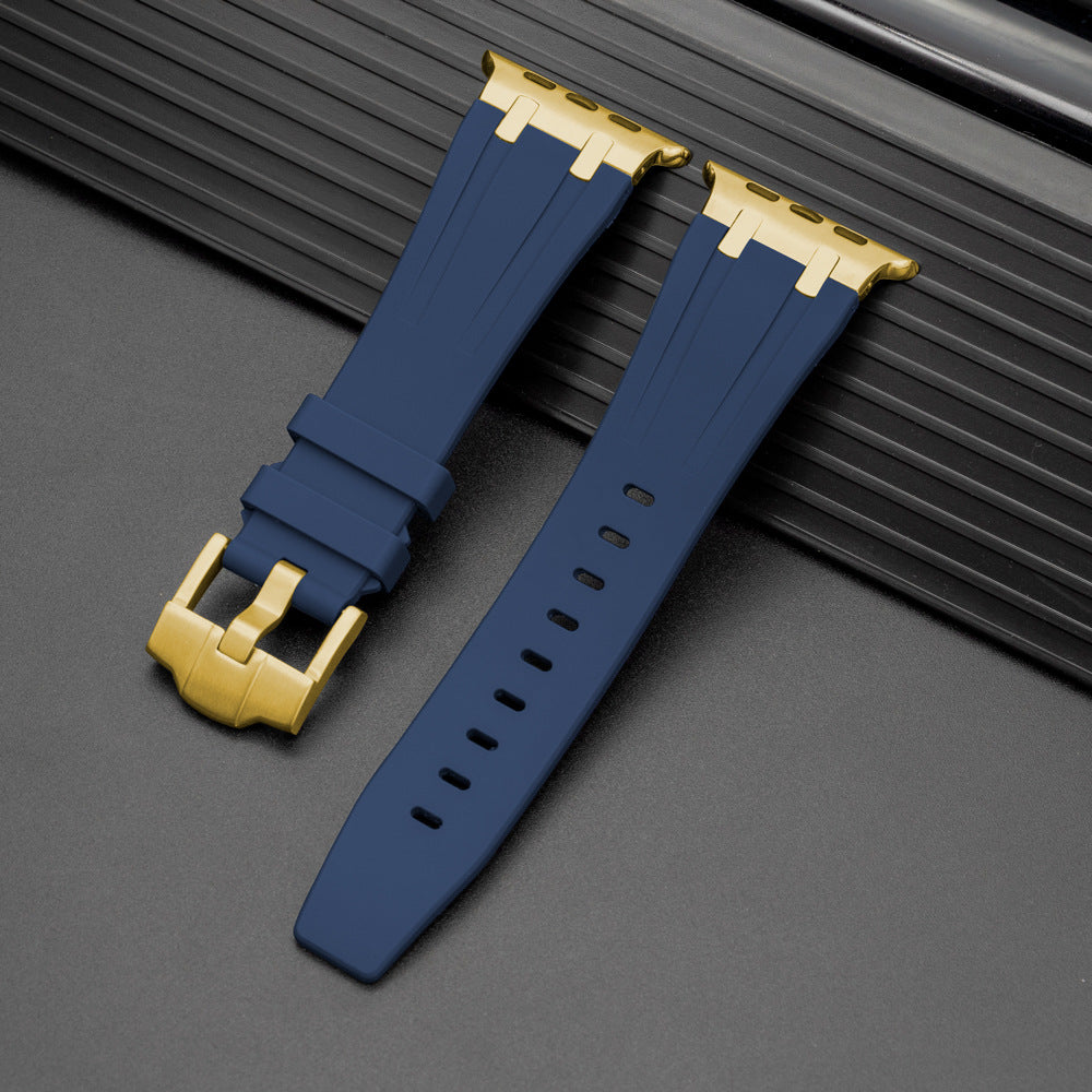 NovaFlex Liquid Silicone Strap for Apple Watch Edition — Polished Metal End Cap