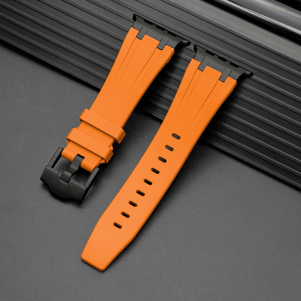 NovaFlex Liquid Silicone Strap for Apple Watch Edition — Polished Metal End Cap