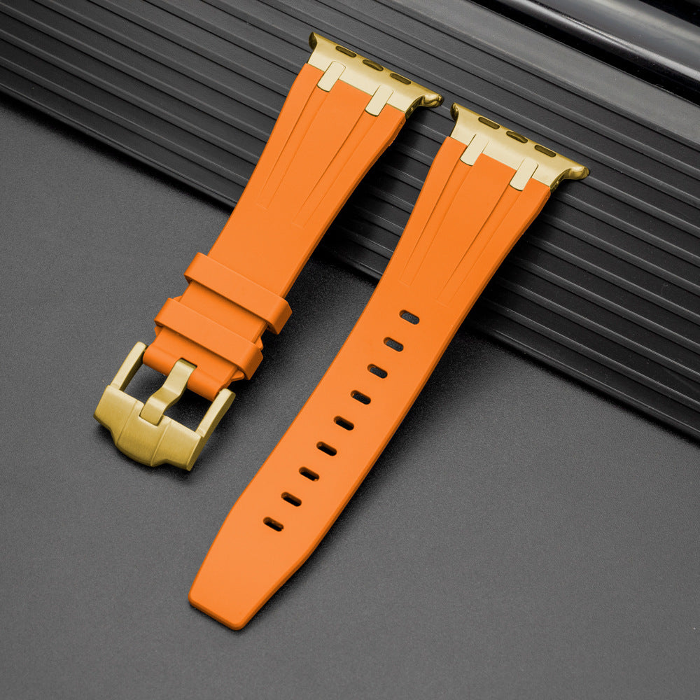 NovaFlex Liquid Silicone Strap for Apple Watch Edition — Polished Metal End Cap