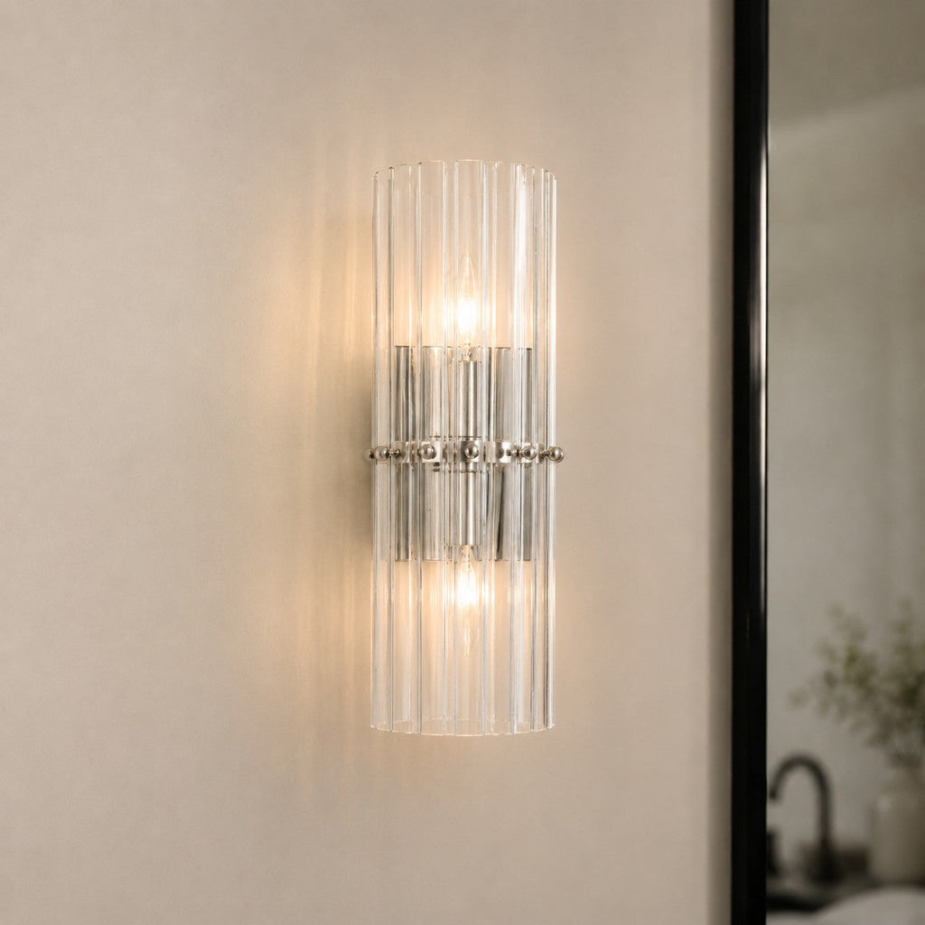 Lumora Crystal Up Down Wall Light – Double Wall Sconce for Bedroom | Souliia