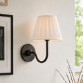Luvora Fabric Shade Wall Sconce with Drum Shade - Classic Pleated Sconce Light | Souliia