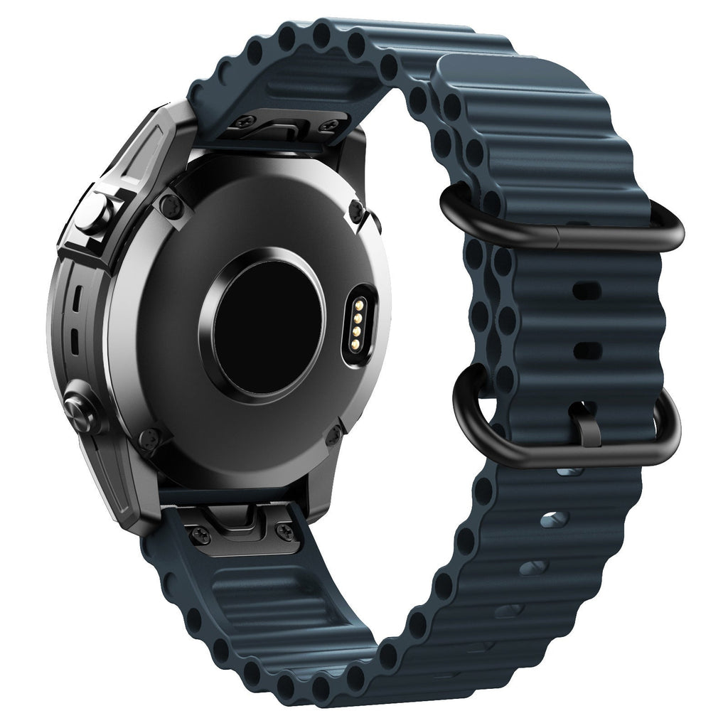 AquaStride Silicone Ocean Band — 22mm and 26mm Replacement Strap for Garmin