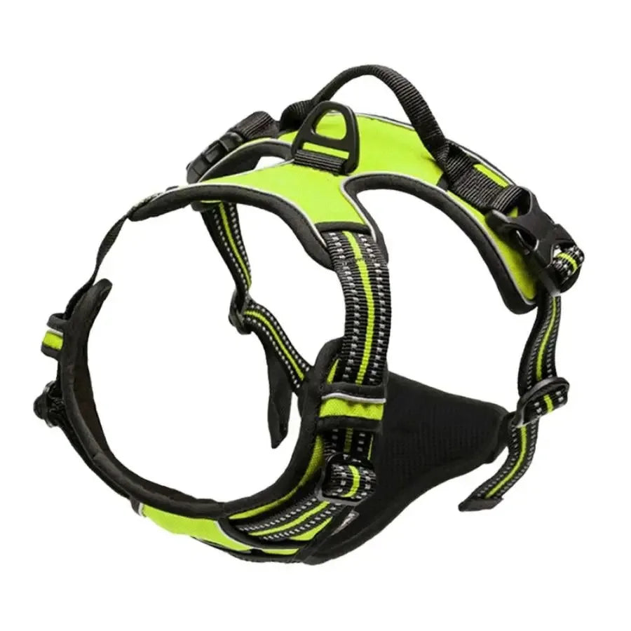 PawsLux Leather Dog Collar, Harness and Leash Set