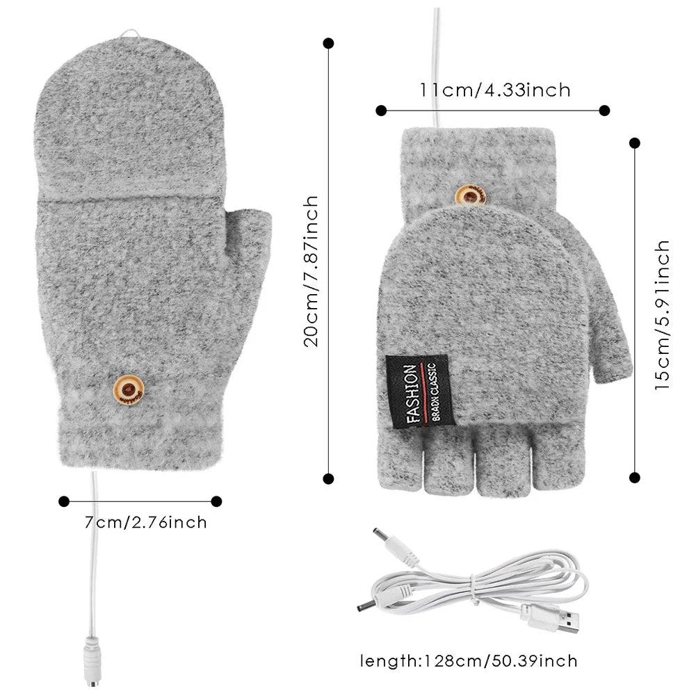 Gants chauffants rechargeables par USB avec trois niveaux de chaleur - Souliia