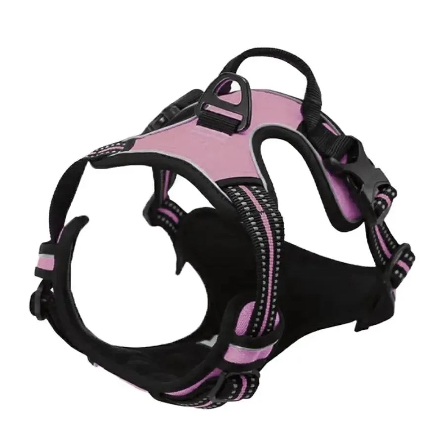 PawsLux Leather Dog Collar, Harness and Leash Set