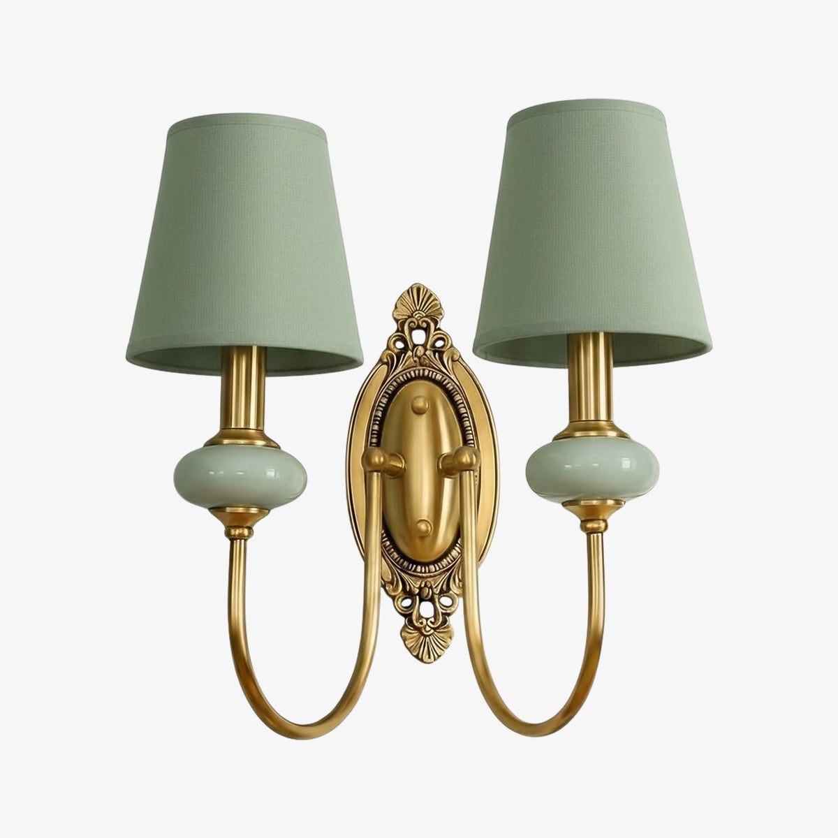 Rowan Classic Fabric Shade Sconce – Ceramic Wall Light for Hallway or Bedroom | Souliia