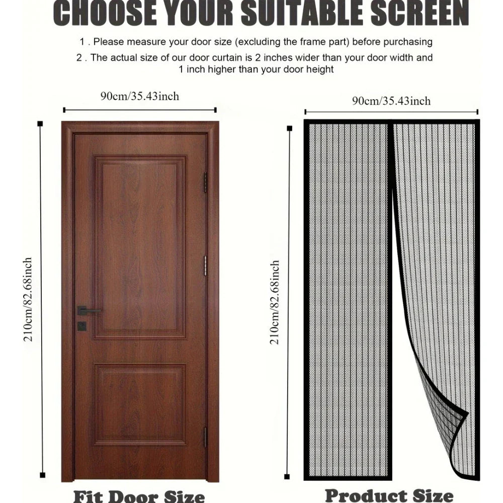 BreezeAura Mosquito Resistant Door Curtain 100x210 Cm Hands-Free