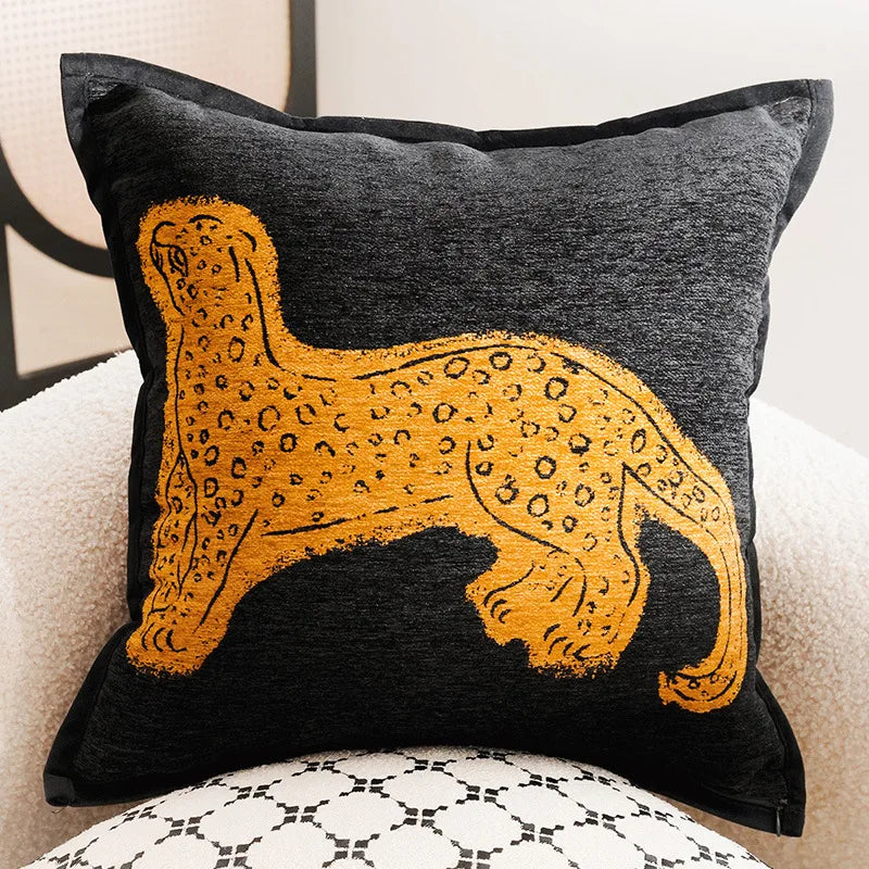 Lyra Linen and Cotton Embroidered Horse Pillow Cover