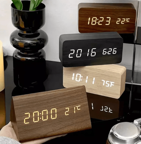 Voice-Activated LED Clock for Any Room - LumaWood Design - Souliia