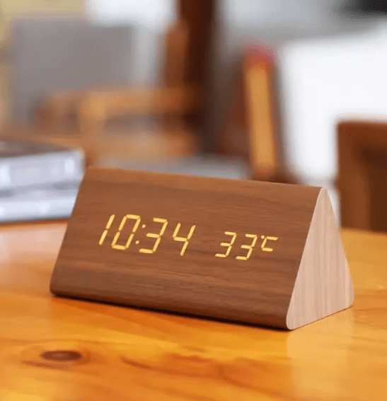 Voice-Activated LED Clock for Any Room - LumaWood Design - Souliia