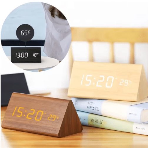 Voice-Activated LED Clock for Any Room - LumaWood Design - Souliia