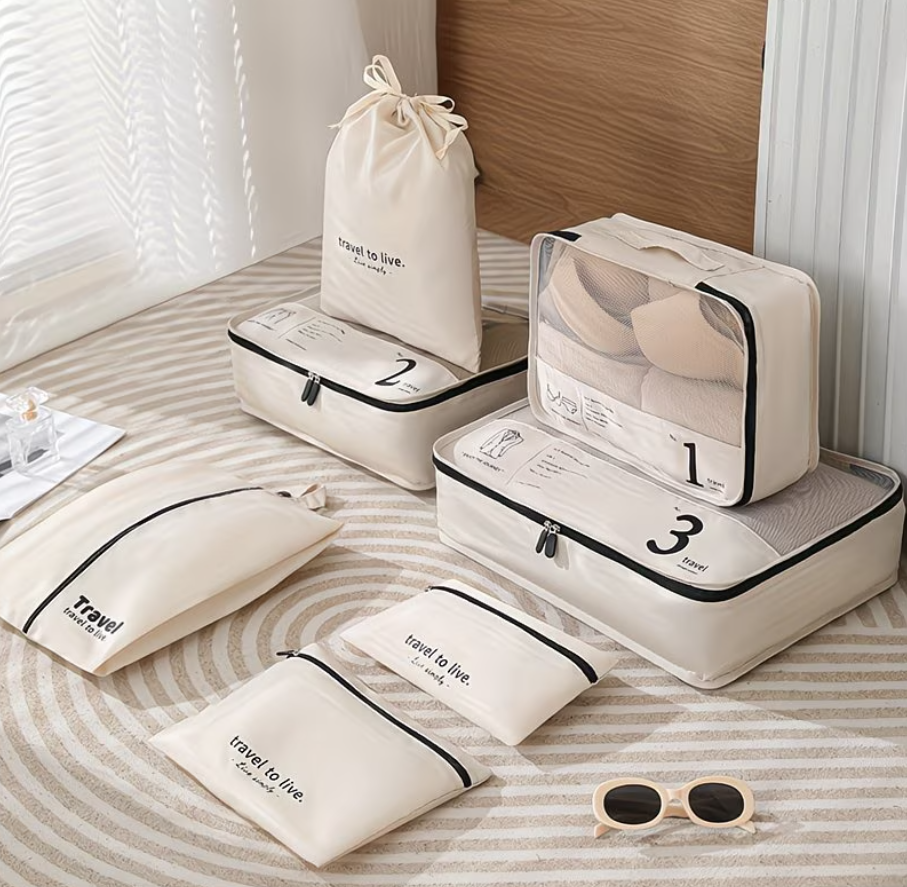 防水性7点セットの旅行用荷物整理バッグ - Souliia