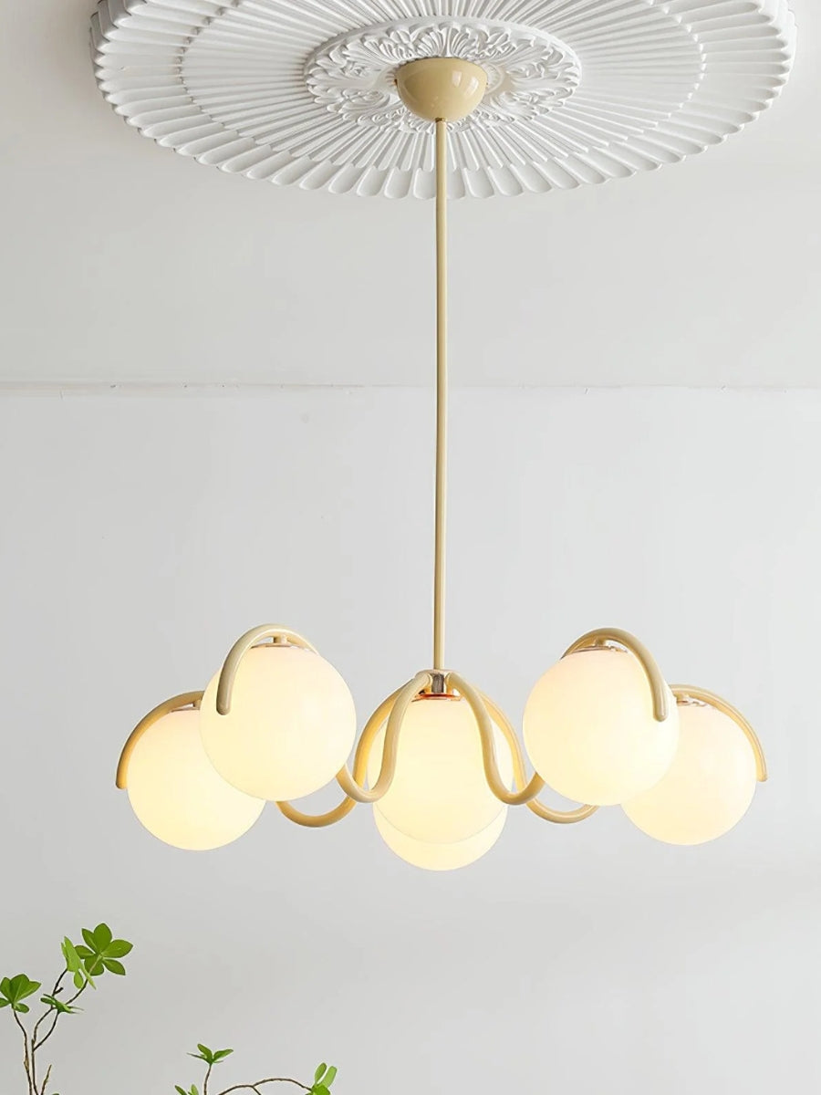 Sculptural Linear Chandelier with Elegantly Curved Profile | Souliia