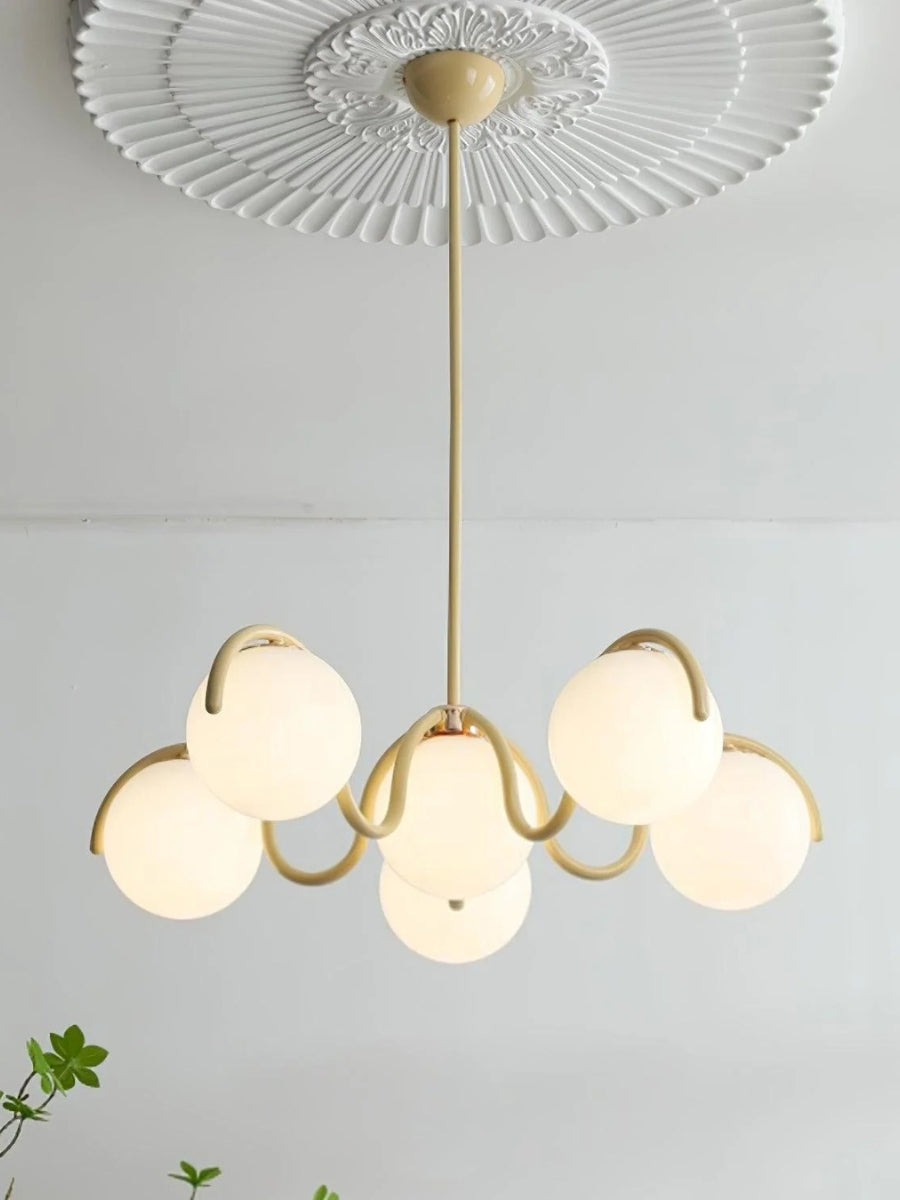 Sculptural Linear Chandelier with Elegantly Curved Profile | Souliia