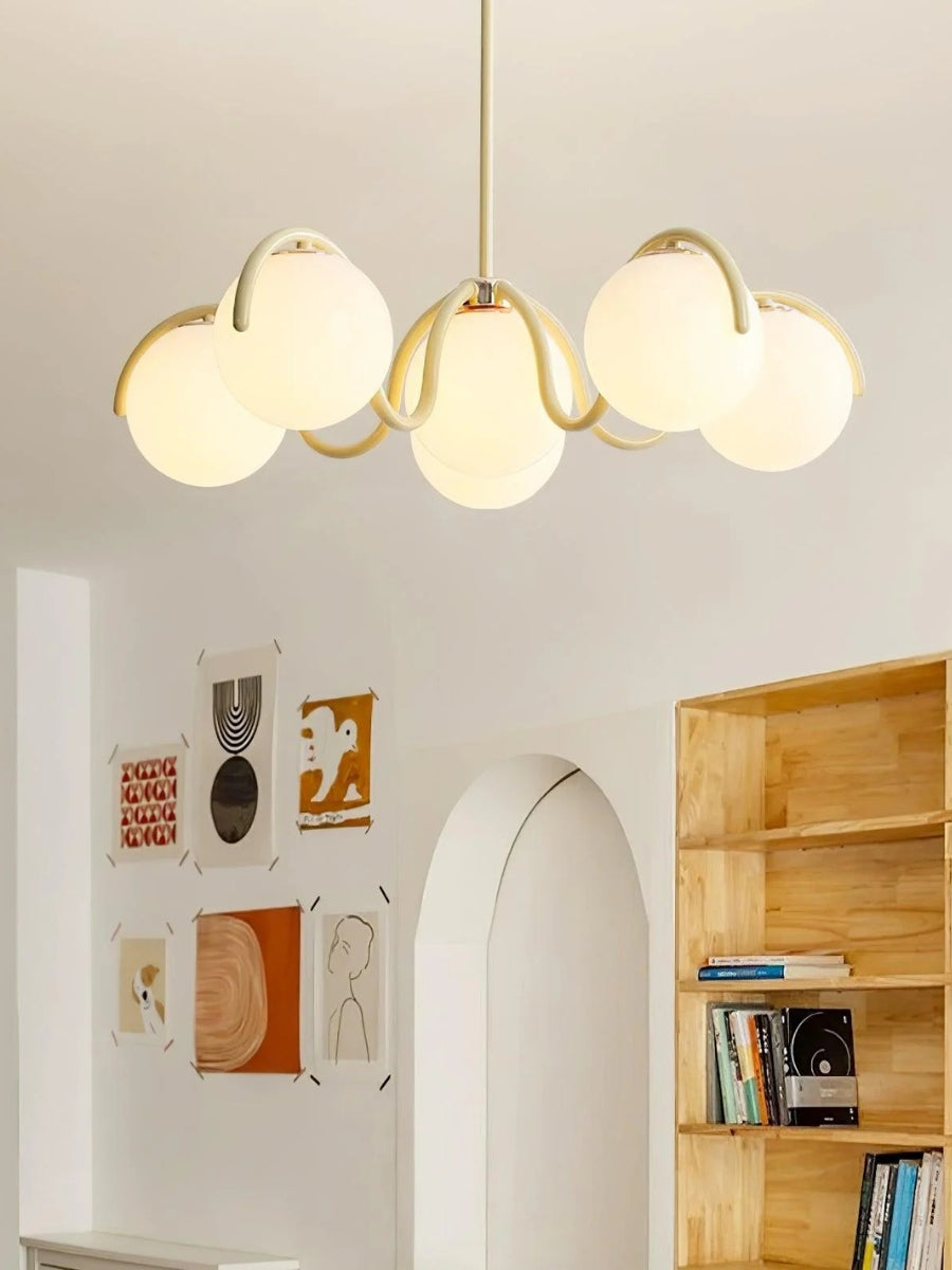 Sculptural Linear Chandelier with Elegantly Curved Profile | Souliia