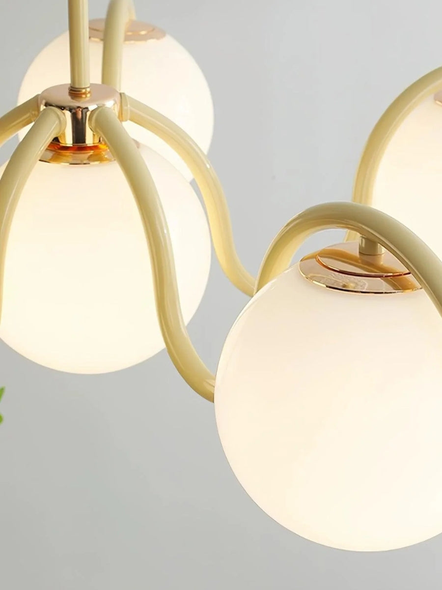 Sculptural Linear Chandelier with Elegantly Curved Profile | Souliia