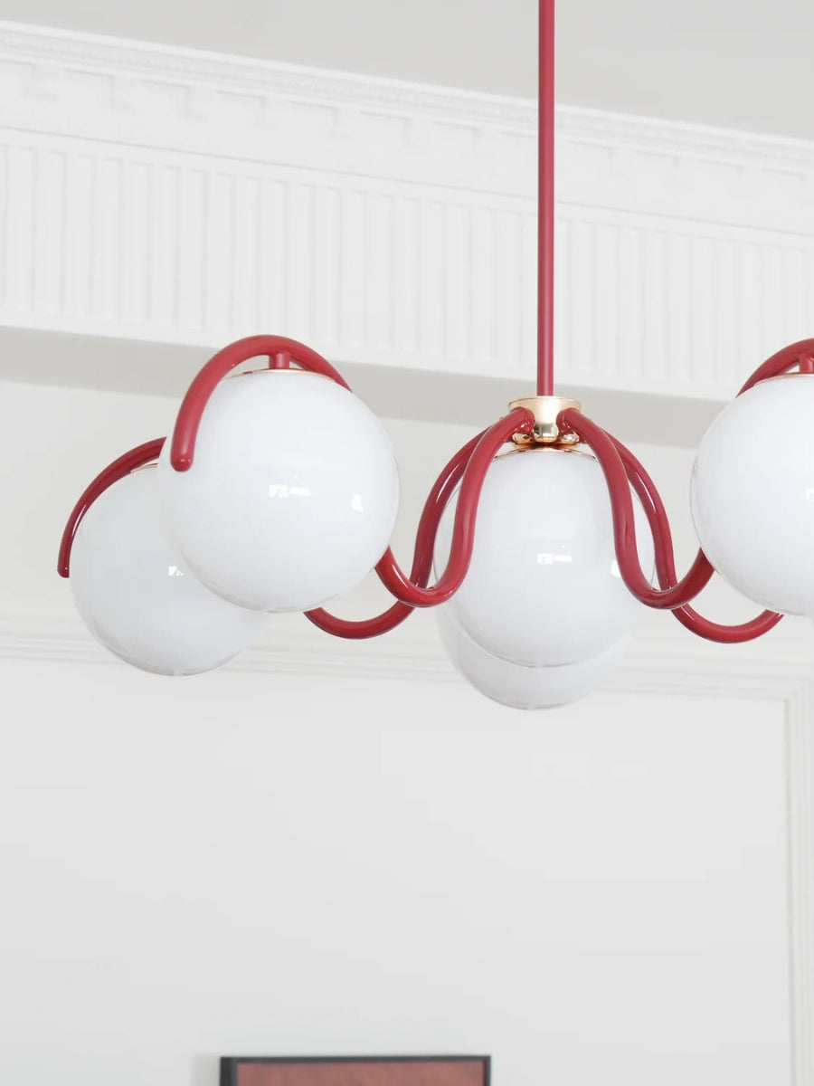 Sculptural Linear Chandelier with Elegantly Curved Profile | Souliia