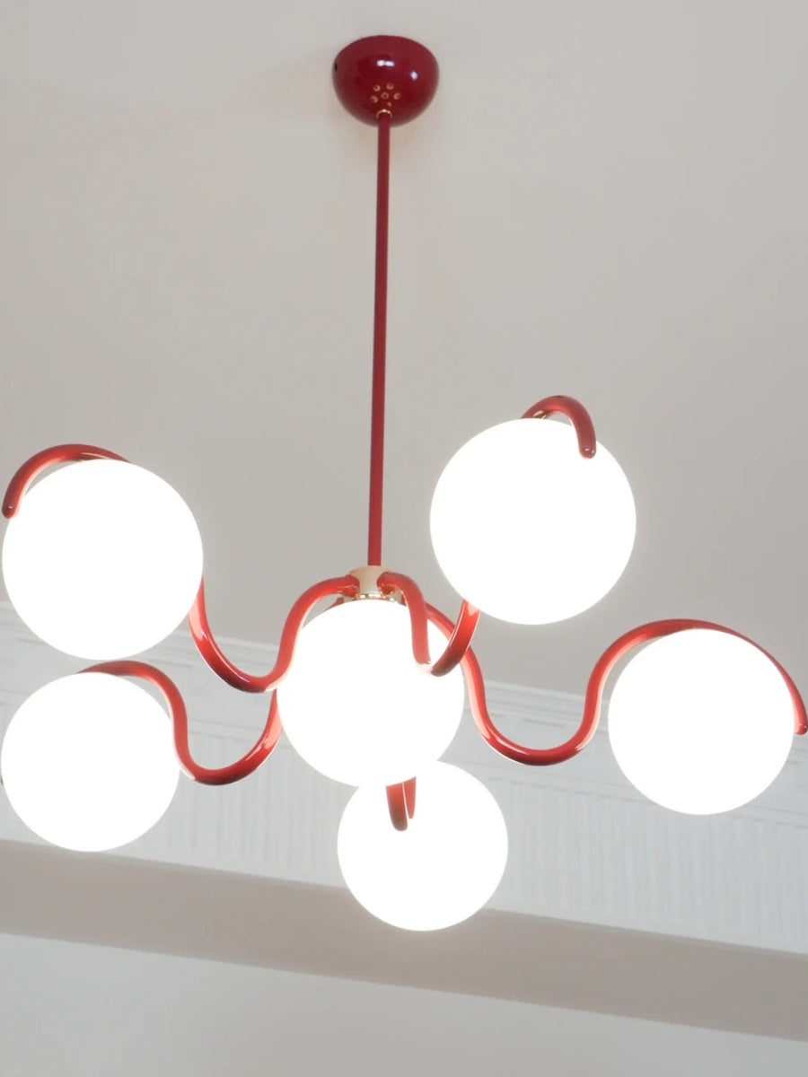 Sculptural Linear Chandelier with Elegantly Curved Profile | Souliia
