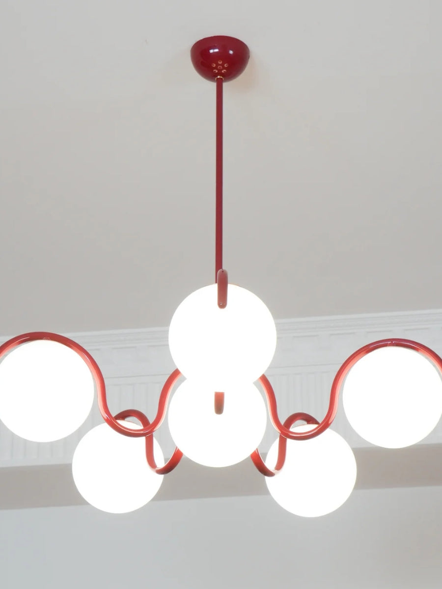 Sculptural Linear Chandelier with Elegantly Curved Profile | Souliia