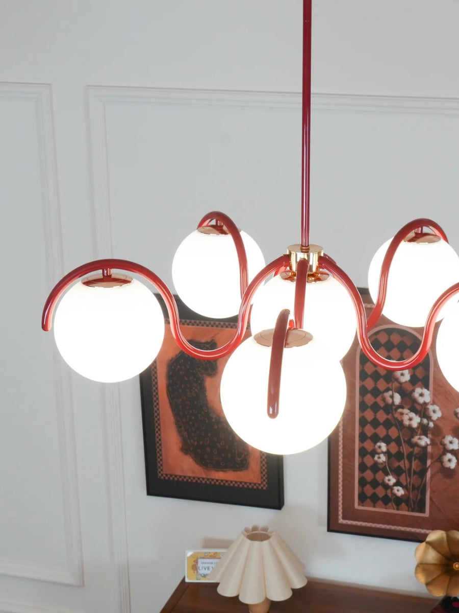Sculptural Linear Chandelier with Elegantly Curved Profile | Souliia