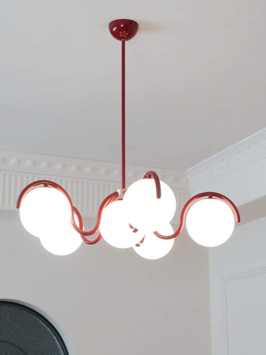Sculptural Linear Chandelier with Elegantly Curved Profile | Souliia